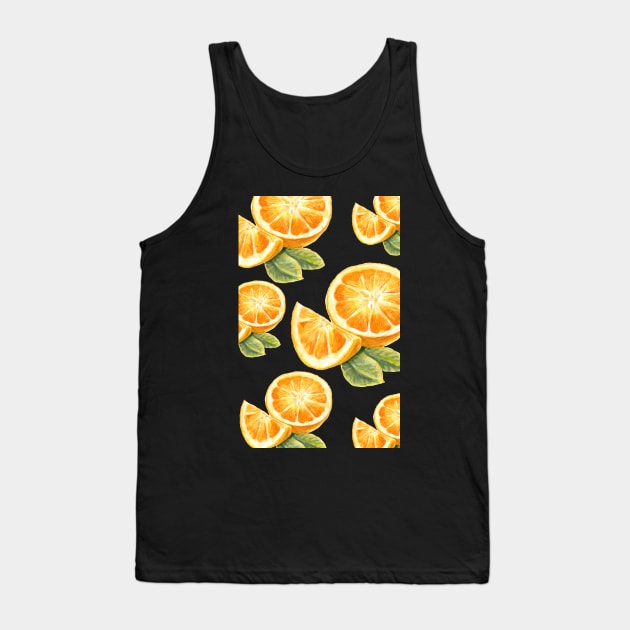 Orange fruit_pattern Tank Top by lisenok